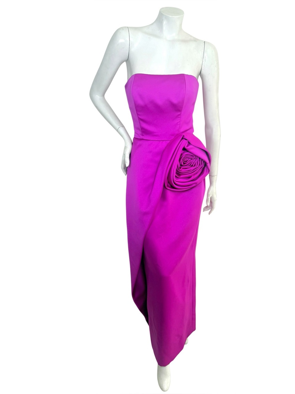 Victor Costa Saks Fuchsia Strapless Rosette Evening Gown US 4